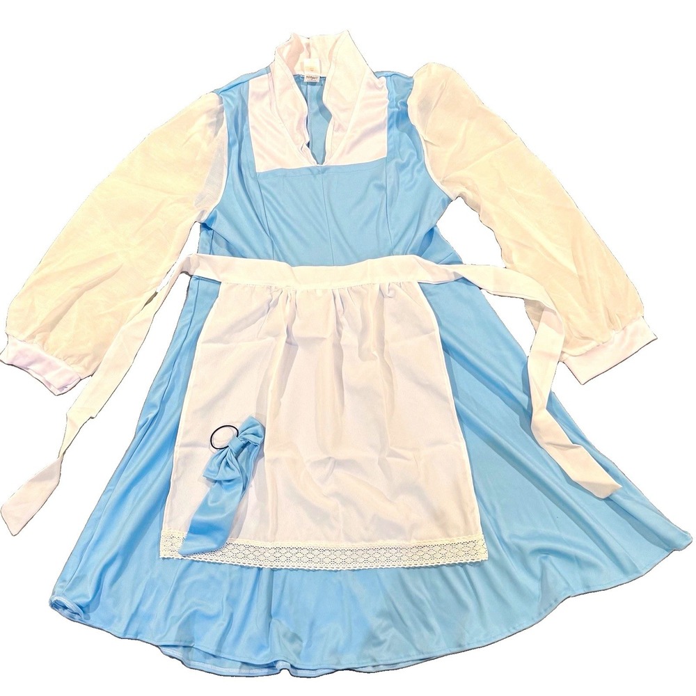 Disney Princess Belle Blue Village Dress Costume Adult XL Spirit Halloween